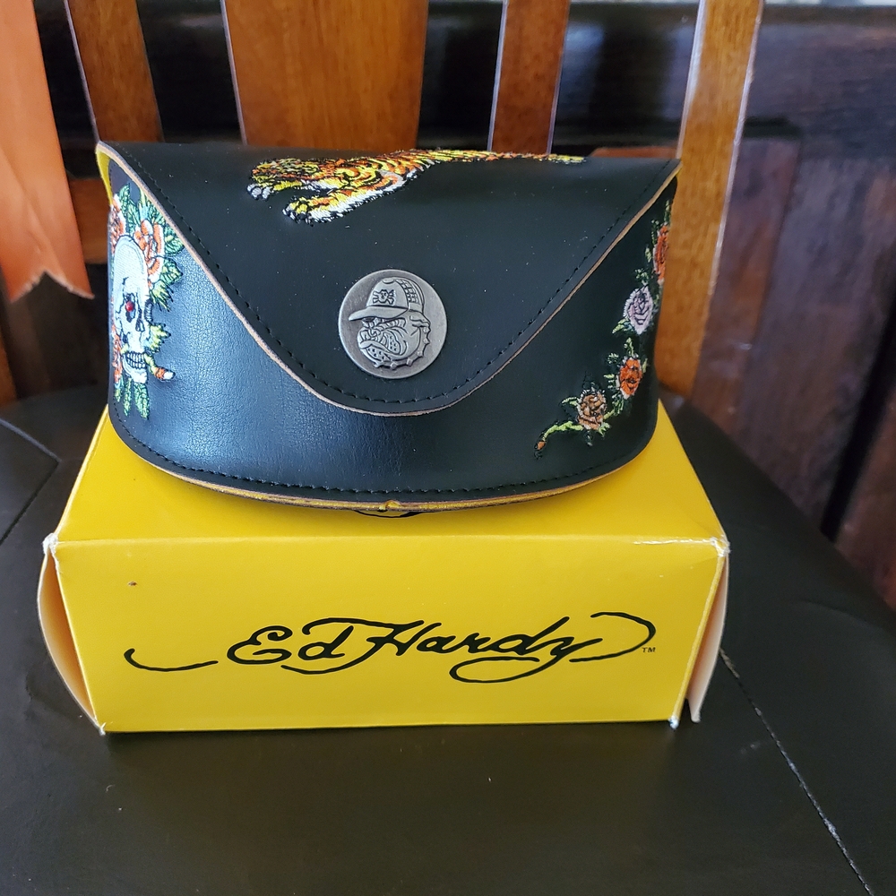 Ed Hardy Navy Glasses with Crystal Embellishments. Uni-sex Glasses.